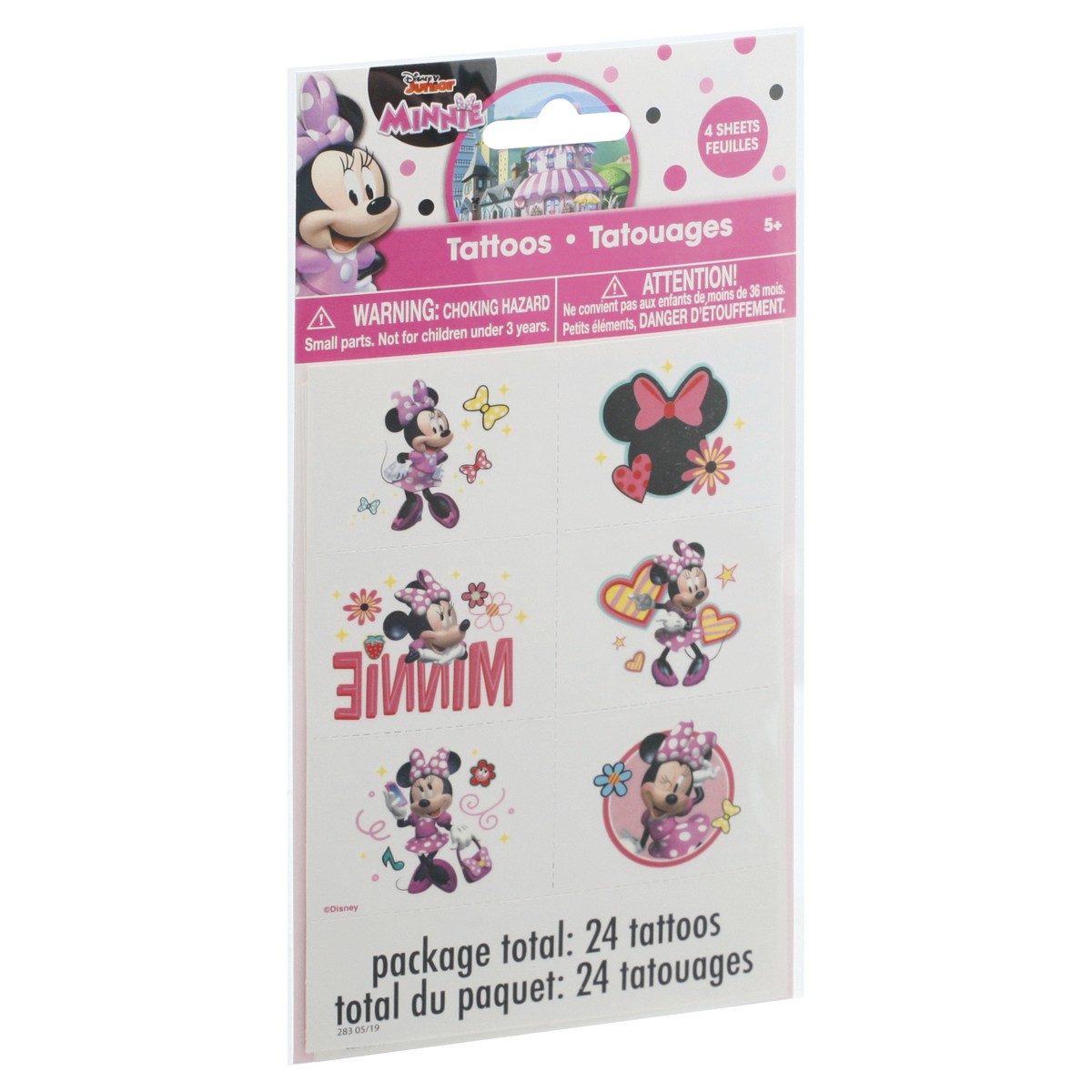 slide 3 of 4, Unique Iconic Minnie Maouse Temporary Tattoos, 24 ct