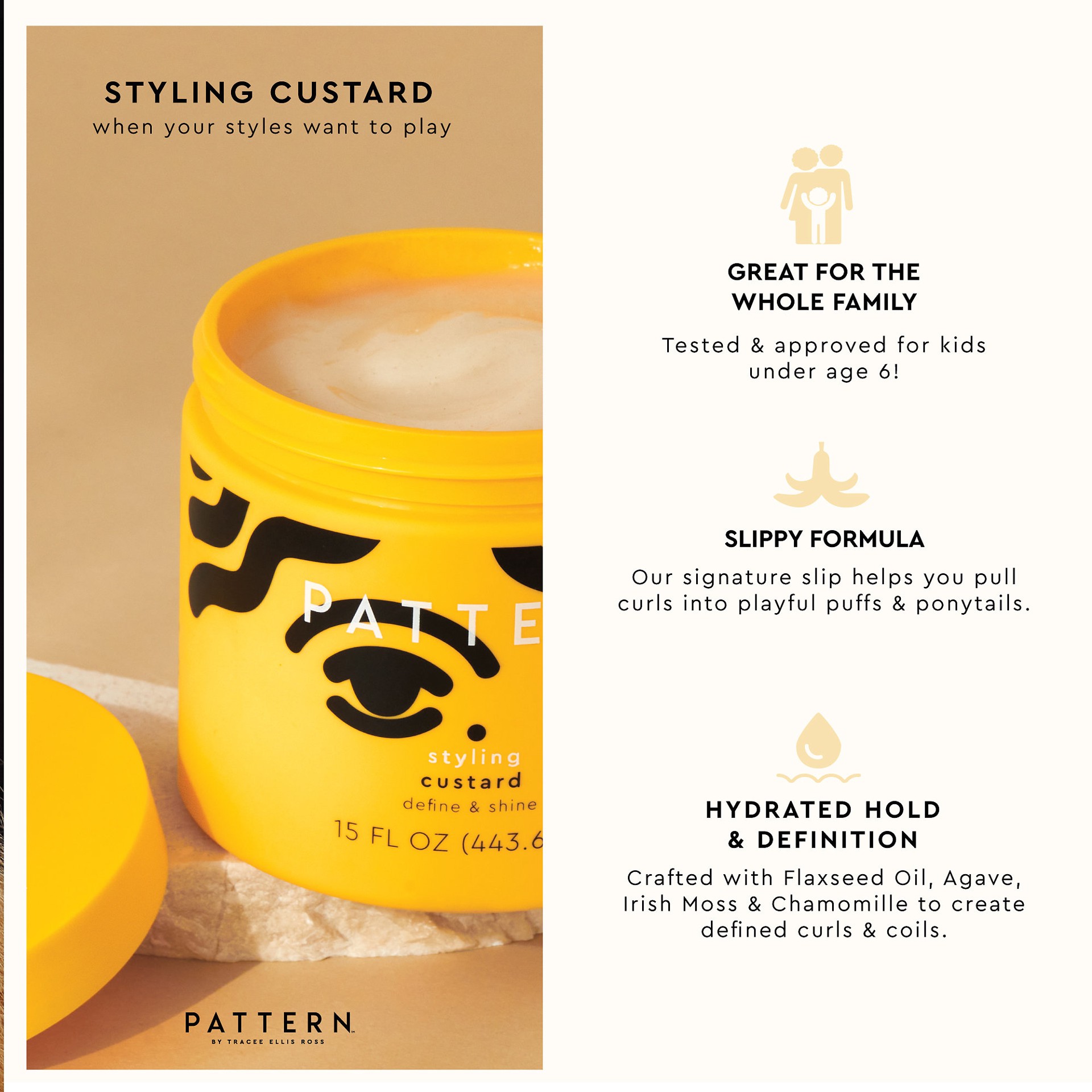slide 4 of 5, PATTERN by Tracee Ellis Ross Styling Custard Hair Gel 15 oz/ 443.6 mL,