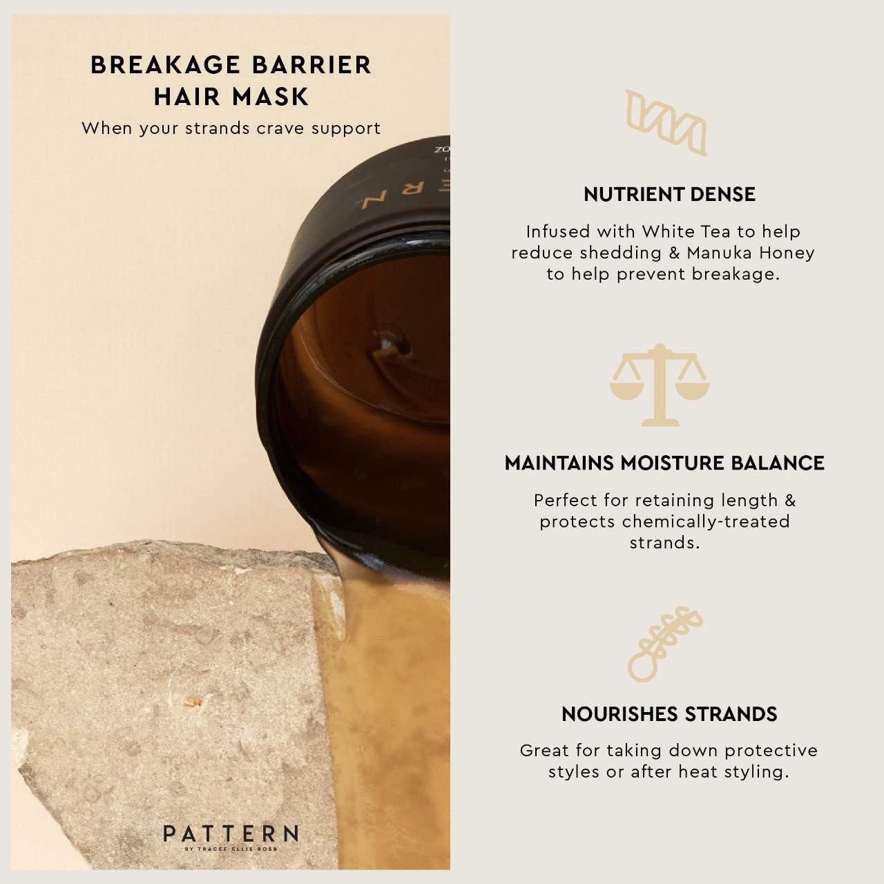 slide 4 of 6, PATTERN by Tracee Ellis Ross Breakage Barrier Hair Mask 11oz / 325ml,