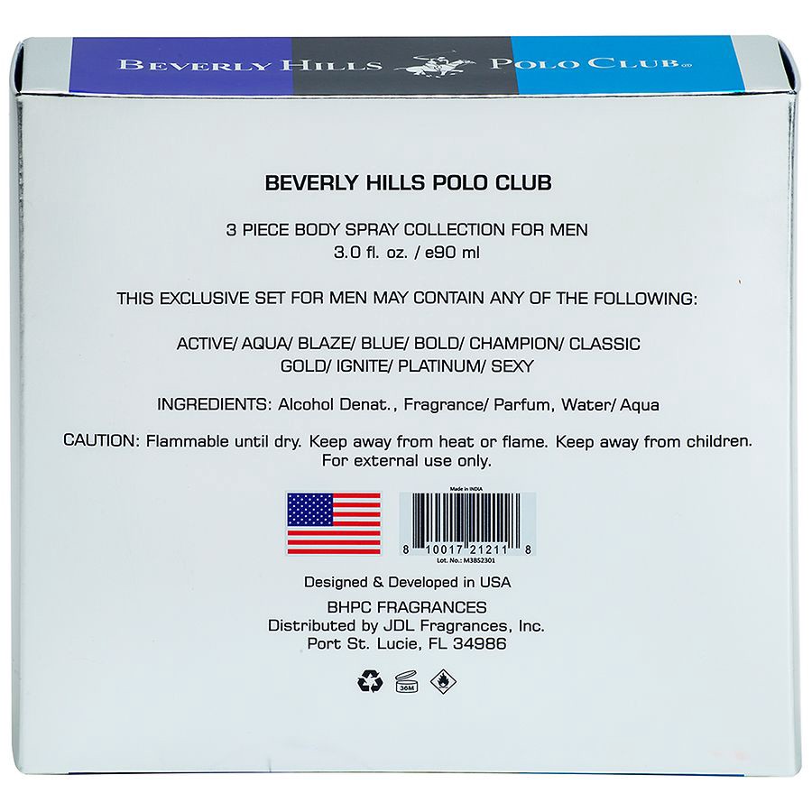 slide 2 of 2, Beverly Hills Polo Club Active/Sexy/Blue Body Spray Set for Men 1 Set, 1 ct