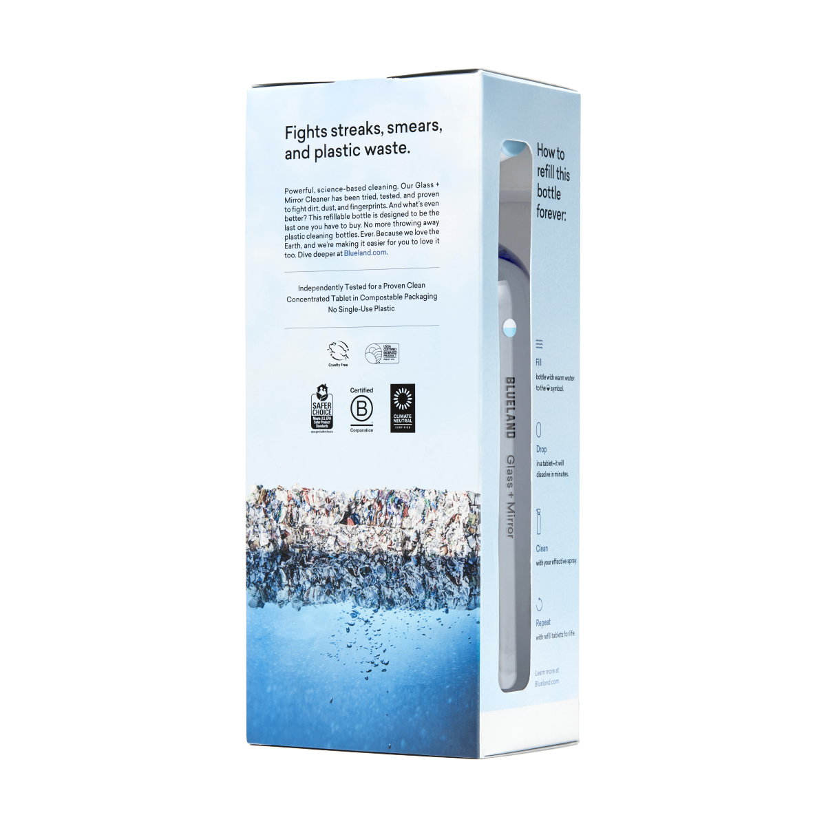 slide 5 of 9, Blueland Glass & Mirror Starter Set in Fragrance Free, 1 ct