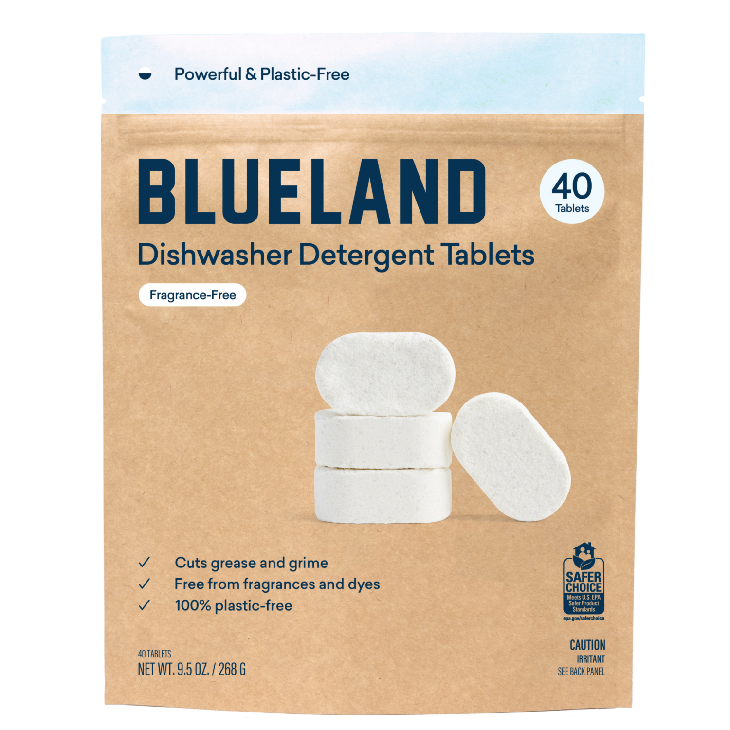 slide 1 of 2, Blueland Auto Dish Detergent Tablets 40ct Pouch, 9.5 oz