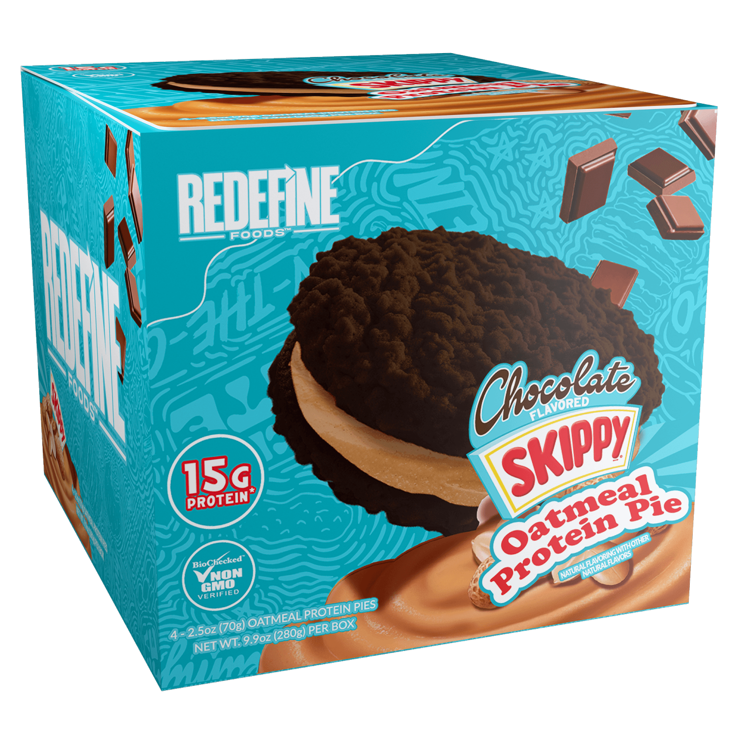 slide 2 of 2, Skippy Choc Pb Oatmeal Protein Pie, 4 ct