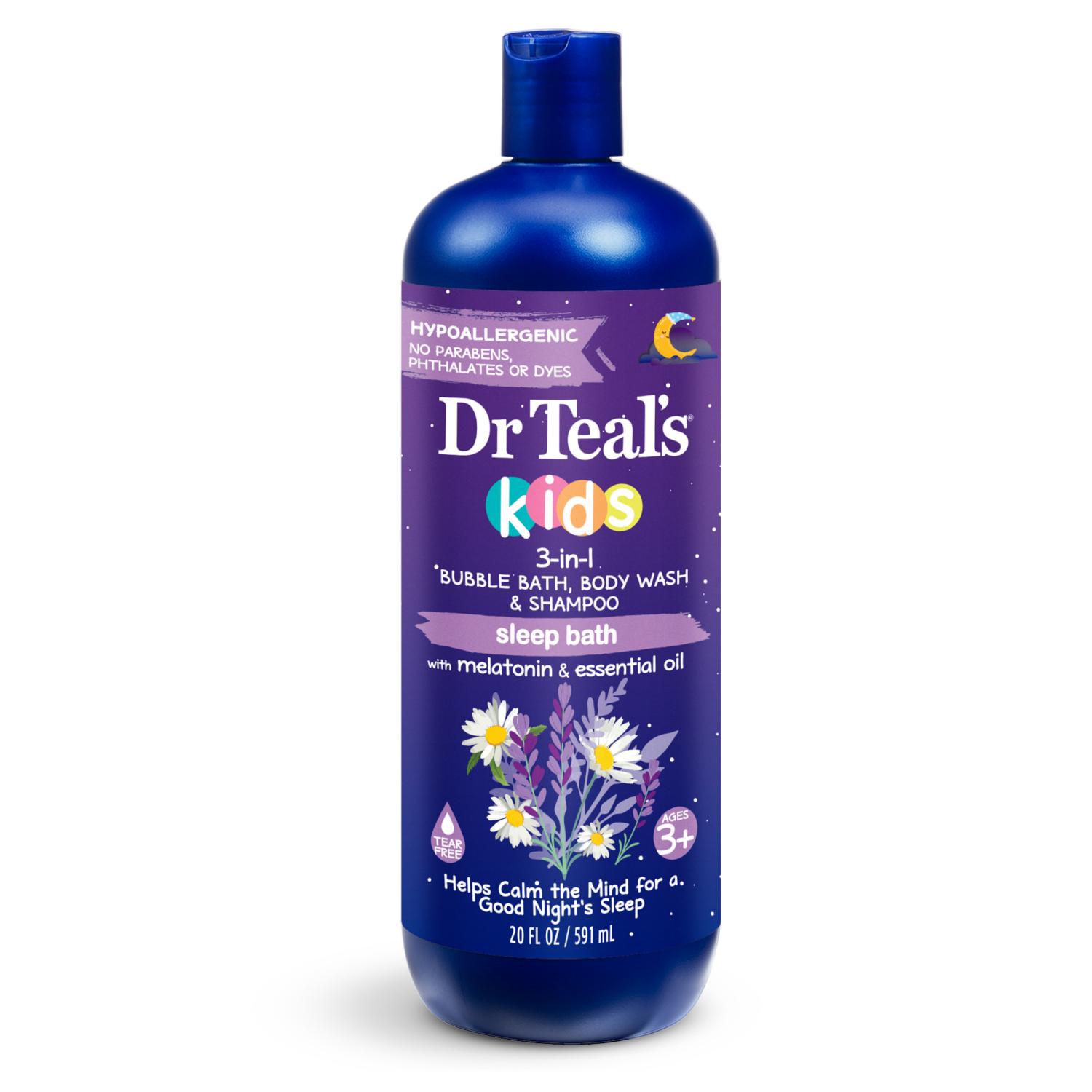 slide 1 of 2, Dr. Teal's Kids 3-in-1 Sleep Bath Bubble Bath, Body Wash & Shampoo 20 fl oz, 20 fl oz