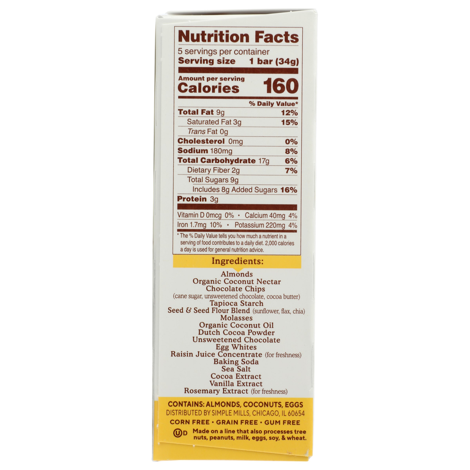 slide 3 of 4, Simple Mills Soft Baked Almond Flour Chocolate Brownie Bars Bars - 5 ct, 5 ct