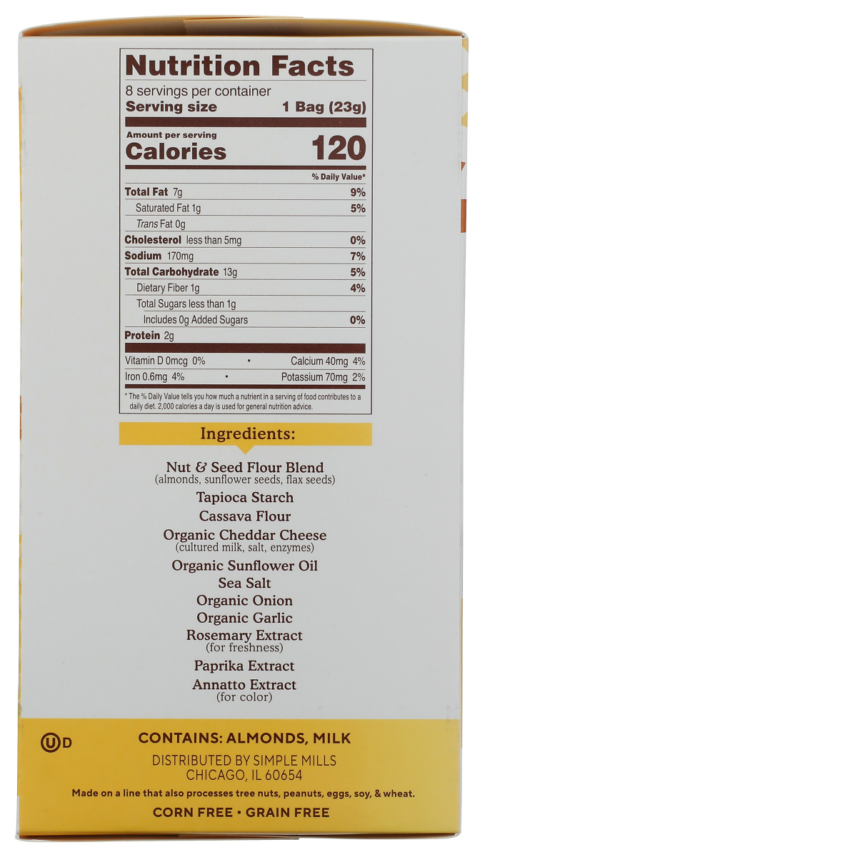 slide 2 of 2, Simple Mills Almond Flour Crackers Farmhouse Cheddar - 6.5oz/8pk, 6.5 oz, 8 ct