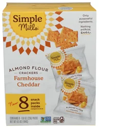 Simple Mills Almond Flour Crackers Farmhouse Cheddar - 6.5oz/8pk