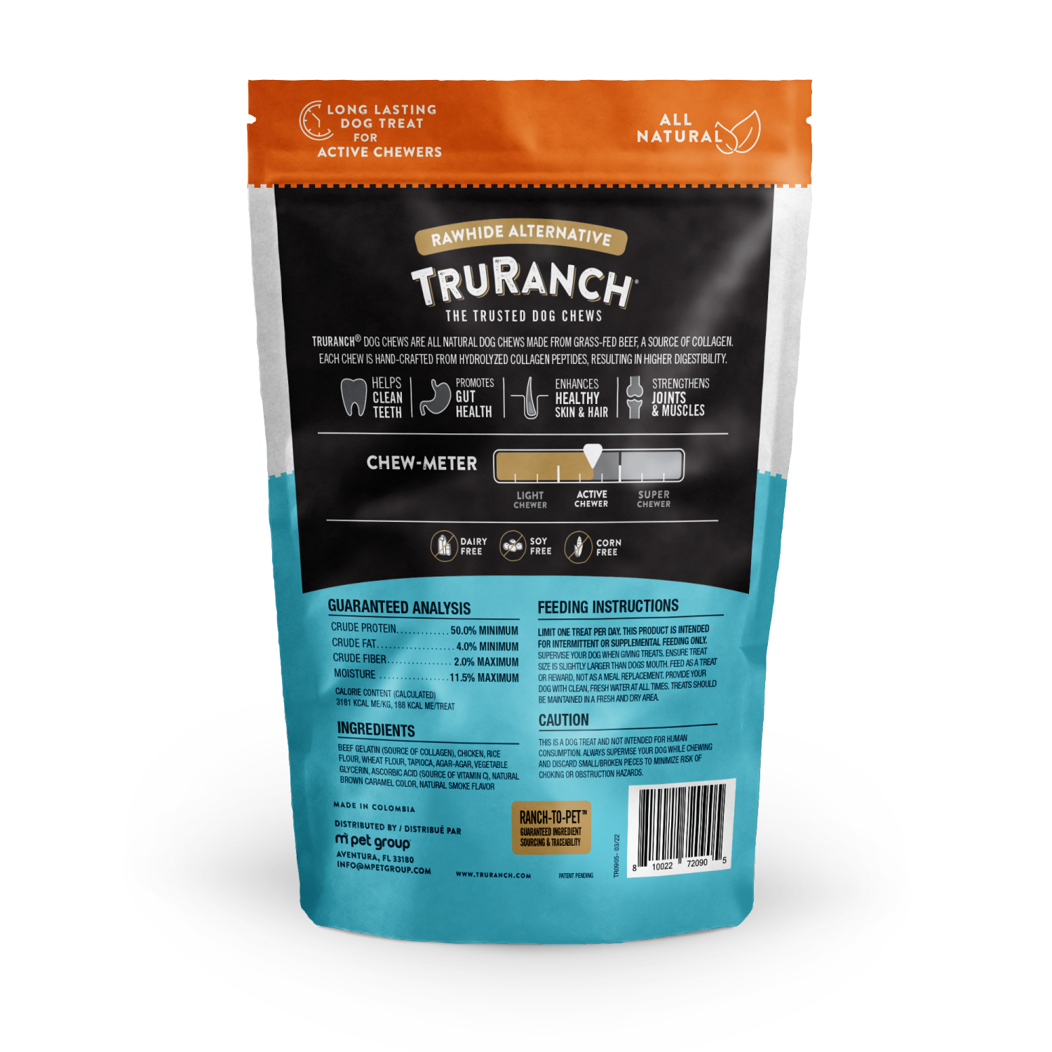 slide 2 of 2, TruRanch 6 Inch Colla-Rolls Chicken + Collagen Recipe Dog Chews 4 ea, 4 ct