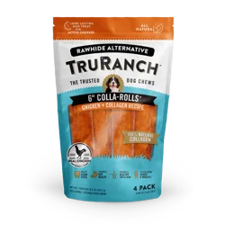 TruRanch 6 Inch Colla-Rolls Chicken + Collagen Recipe Dog Chews 4 ea