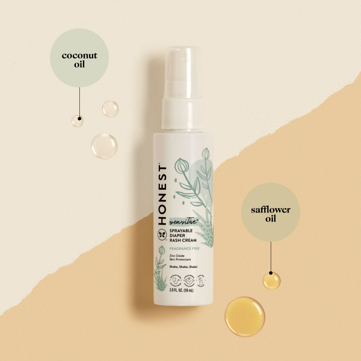 slide 5 of 6, Honest Sprayable Sensitive Diaper Rash Cream 2.0 fl oz, 2 fl oz