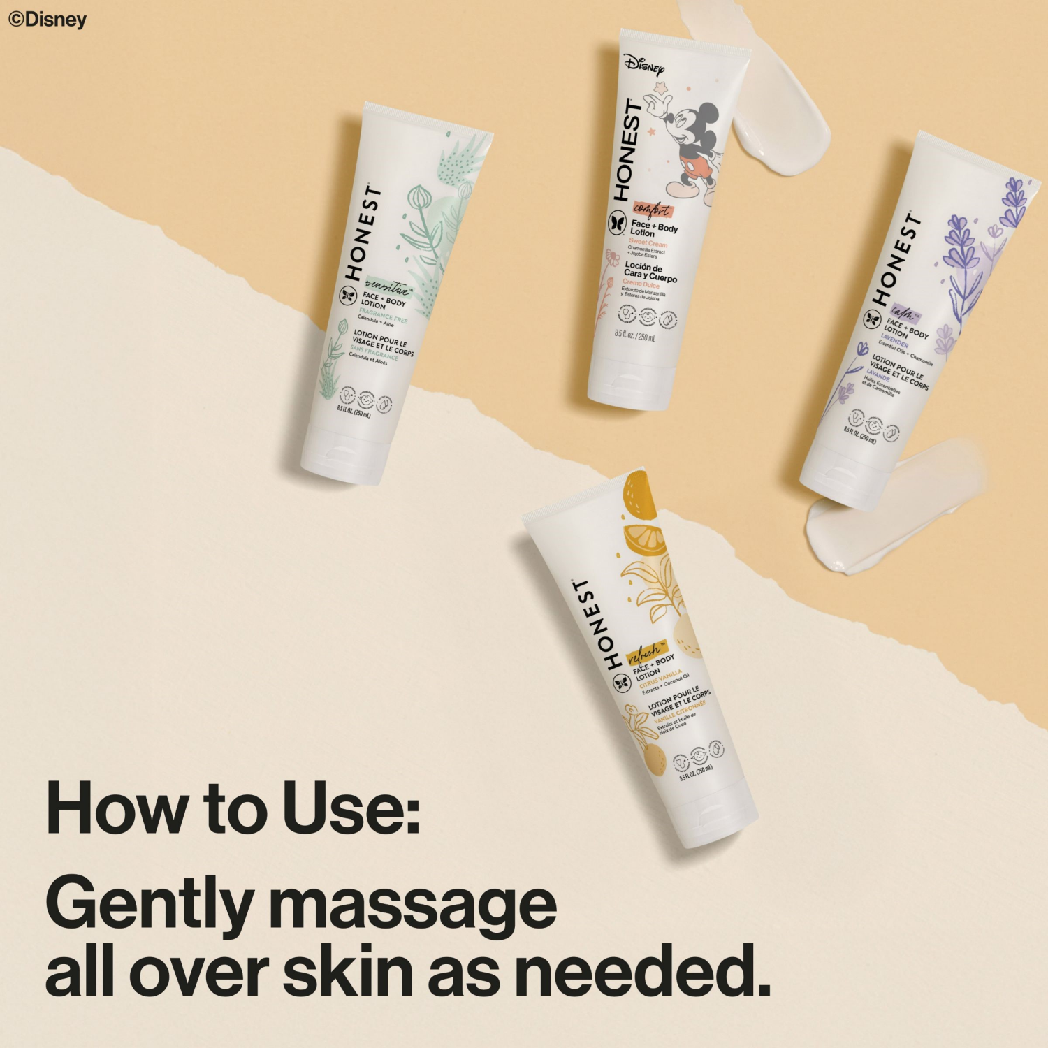 slide 4 of 8, Honest Disney Comfort Sweet Cream Face + Body Lotion 8.5 fl oz, 8.5 fl oz