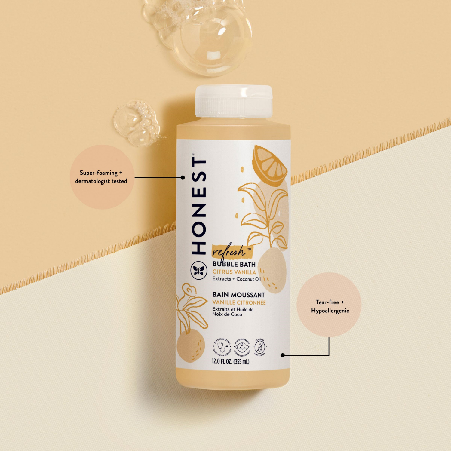 slide 6 of 8, Honest Co Bubble Bath Sweet Cream Comfort - 12 Fz, 12 fl oz