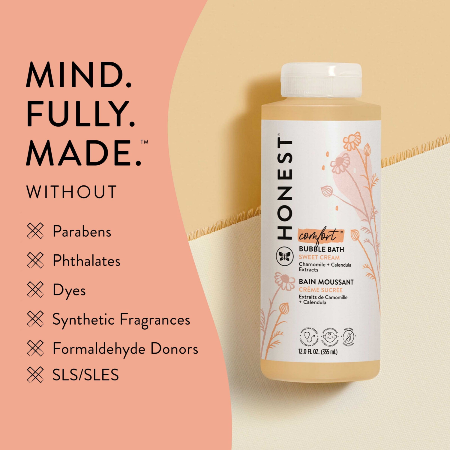 slide 7 of 8, Honest Co Bubble Bath Sweet Cream Comfort - 12 Fz, 12 fl oz