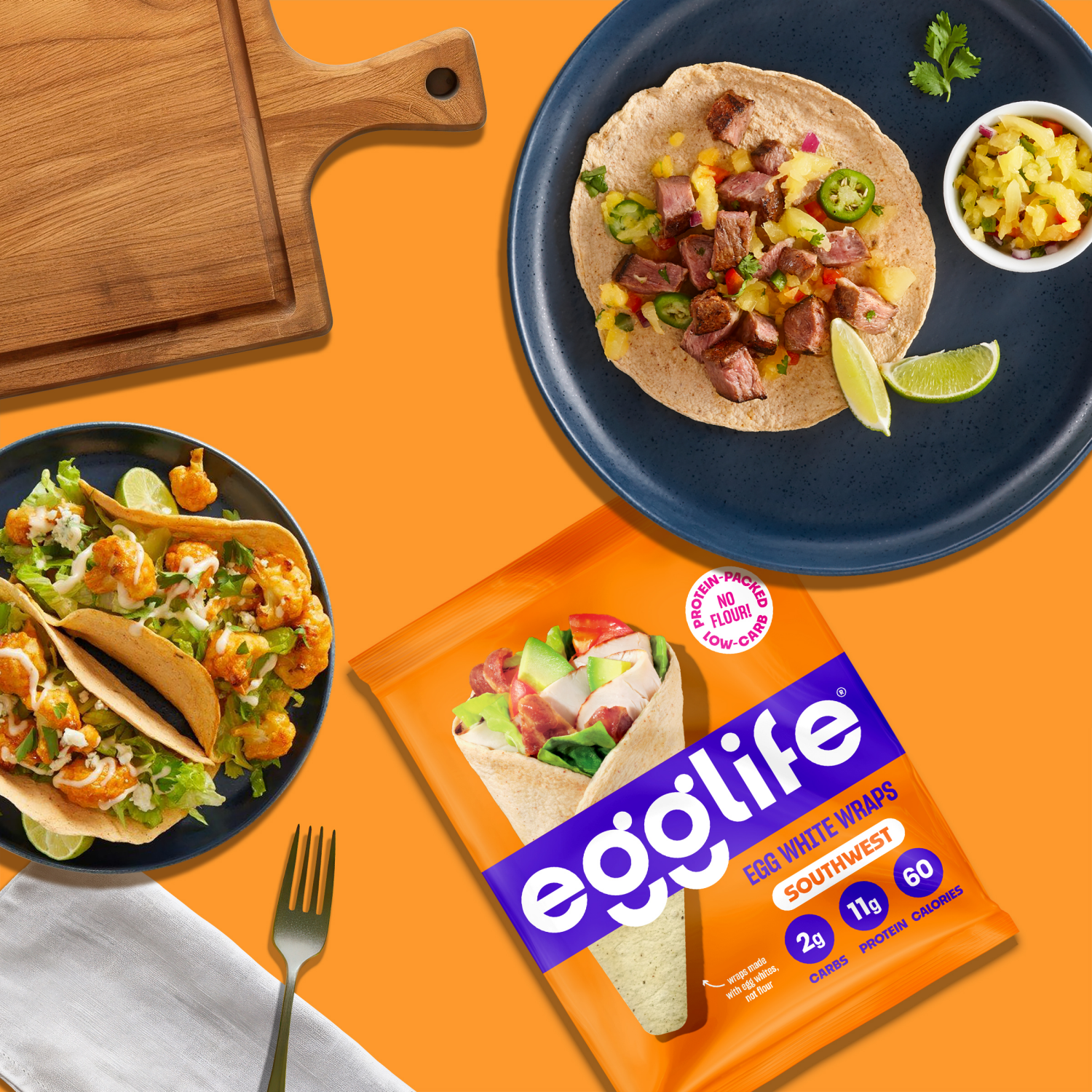 slide 5 of 5, egglife Southwest Egg White Wraps 6 Each, 6 ct