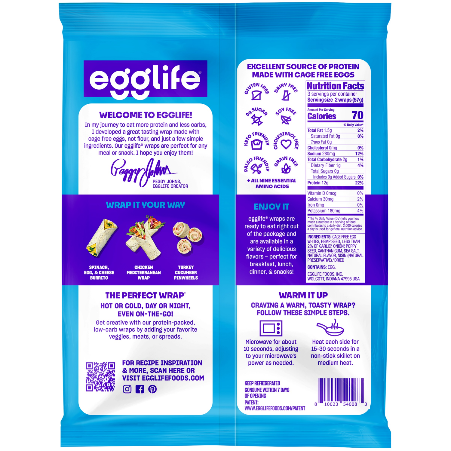 slide 2 of 5, egglife Everything Bagel Egg White Wraps 6 Each, 6 ct