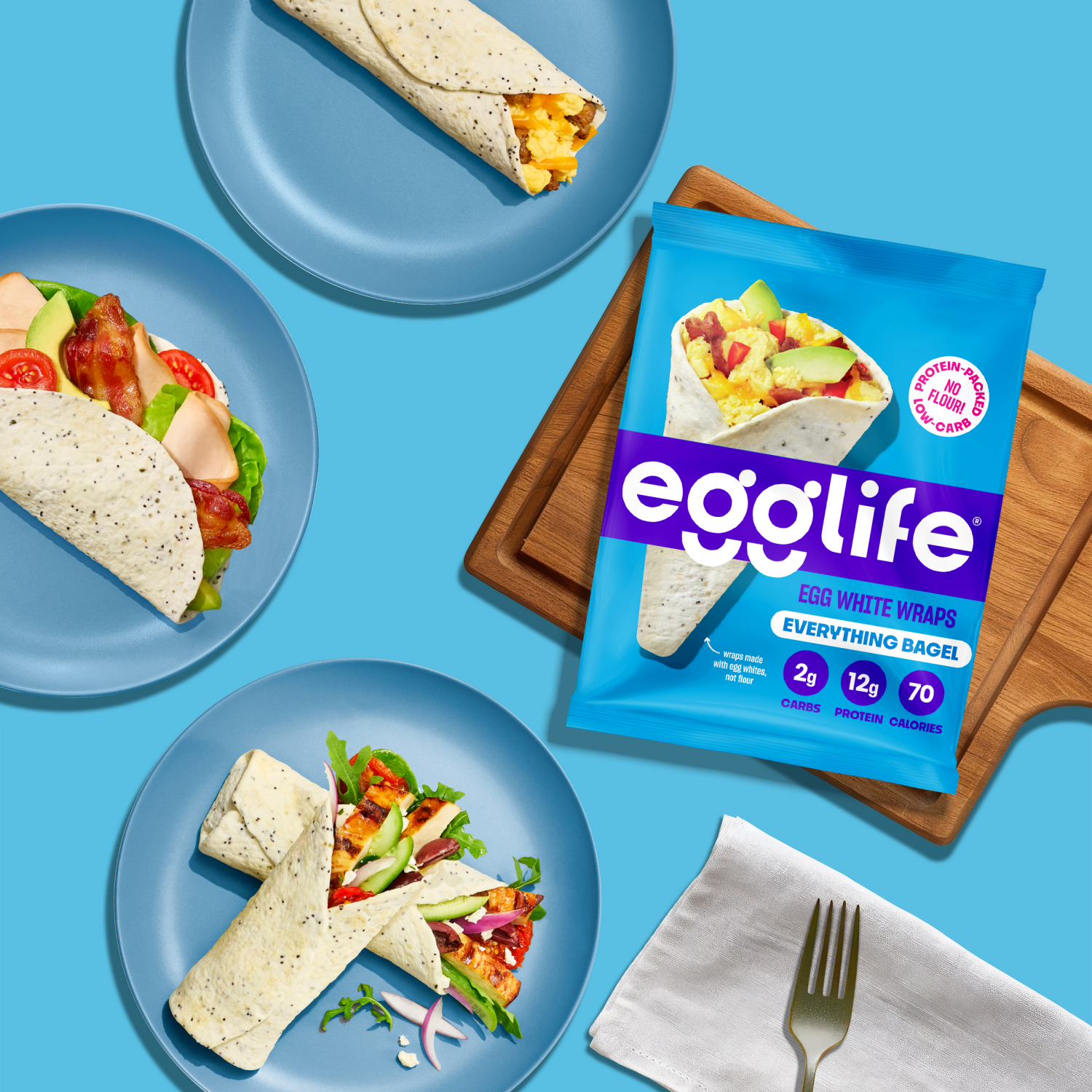 slide 5 of 5, egglife Everything Bagel Egg White Wraps 6 Each, 6 ct