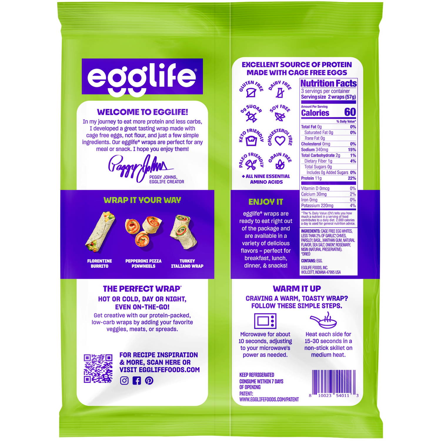 slide 2 of 5, egglife Roasted Garlic & Herb Egg White Wraps 6 Each, 6 ct