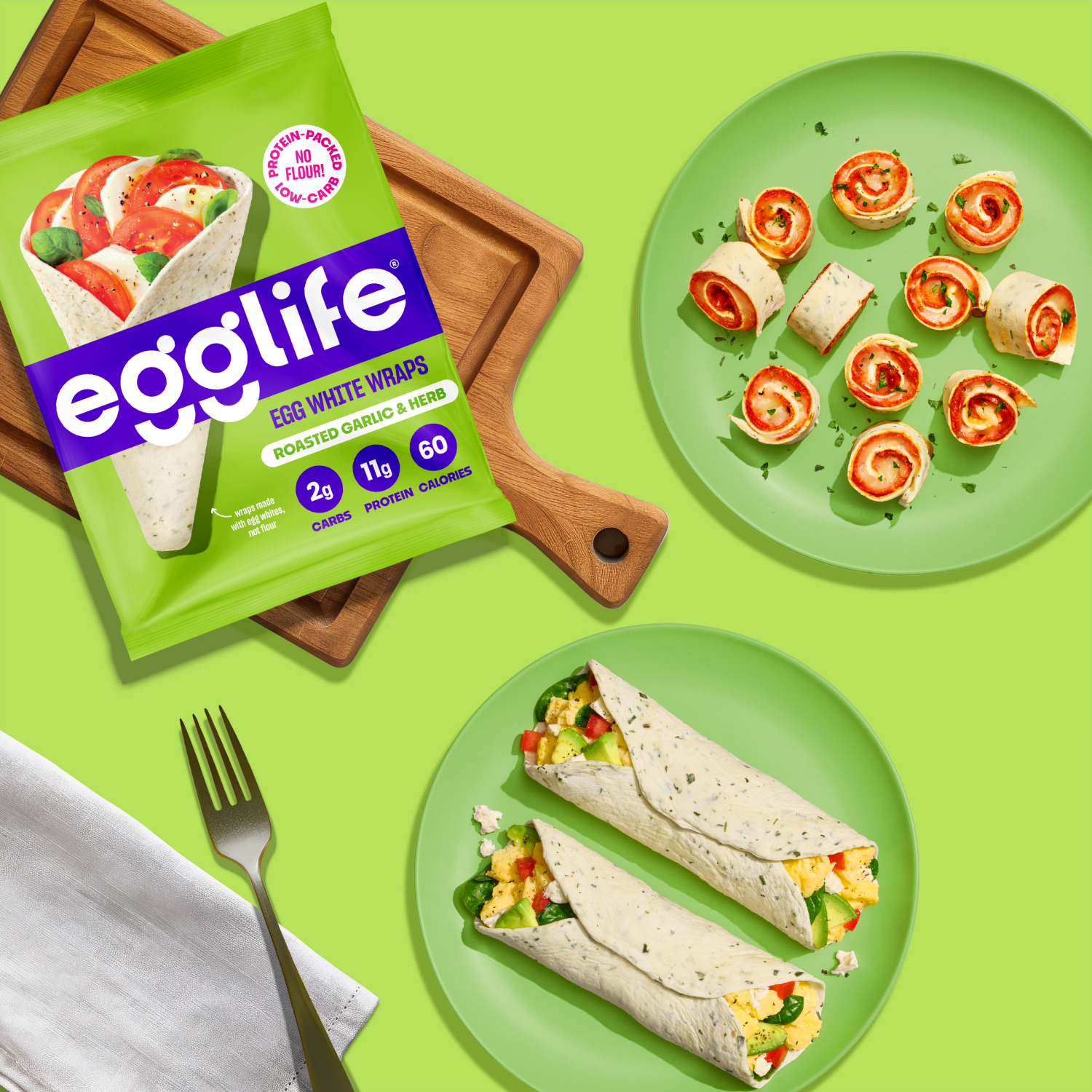 slide 5 of 5, egglife Roasted Garlic & Herb Egg White Wraps 6 Each, 6 ct