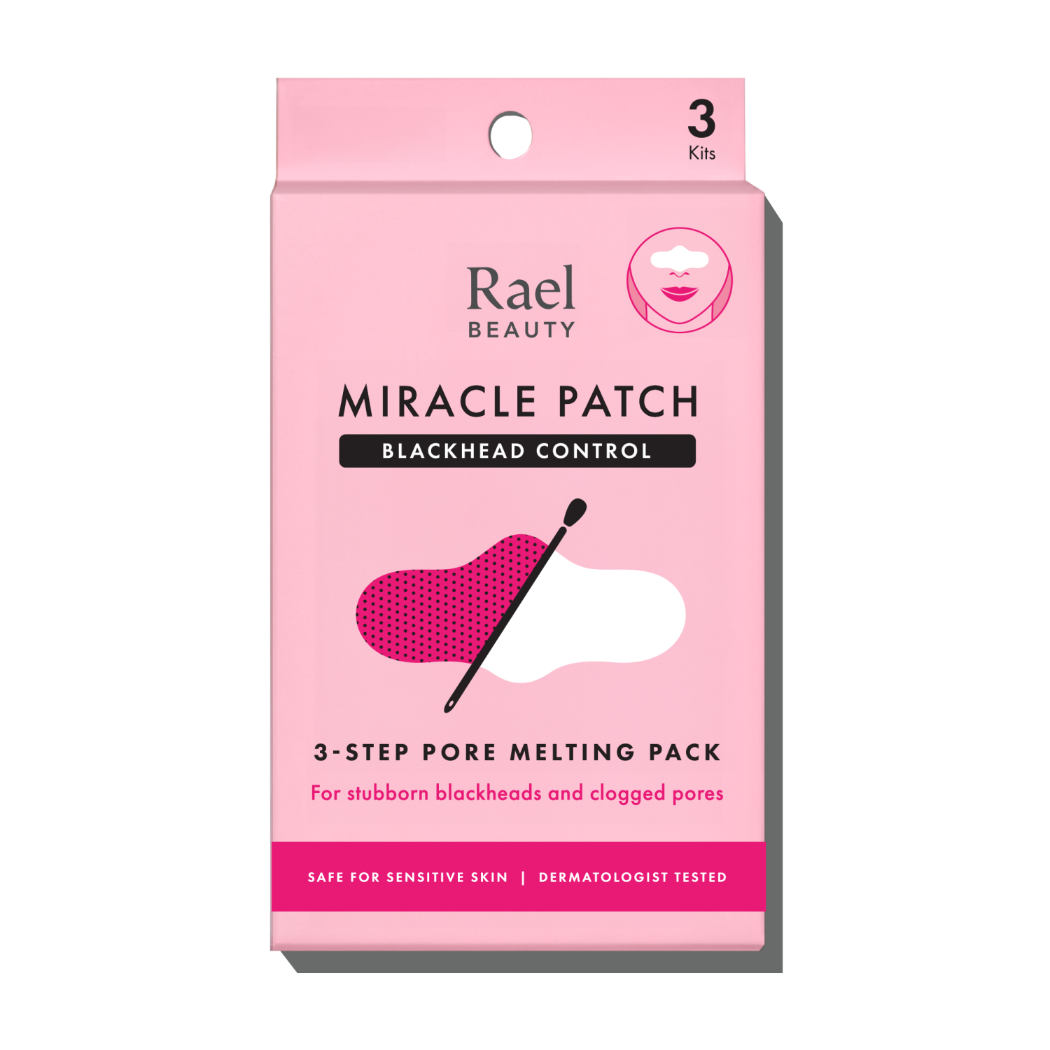 slide 1 of 2, Rael Beauty 3-Step Pore Melting Pack Miracle Patch Blackhead Control 3 Kits, 3 ct