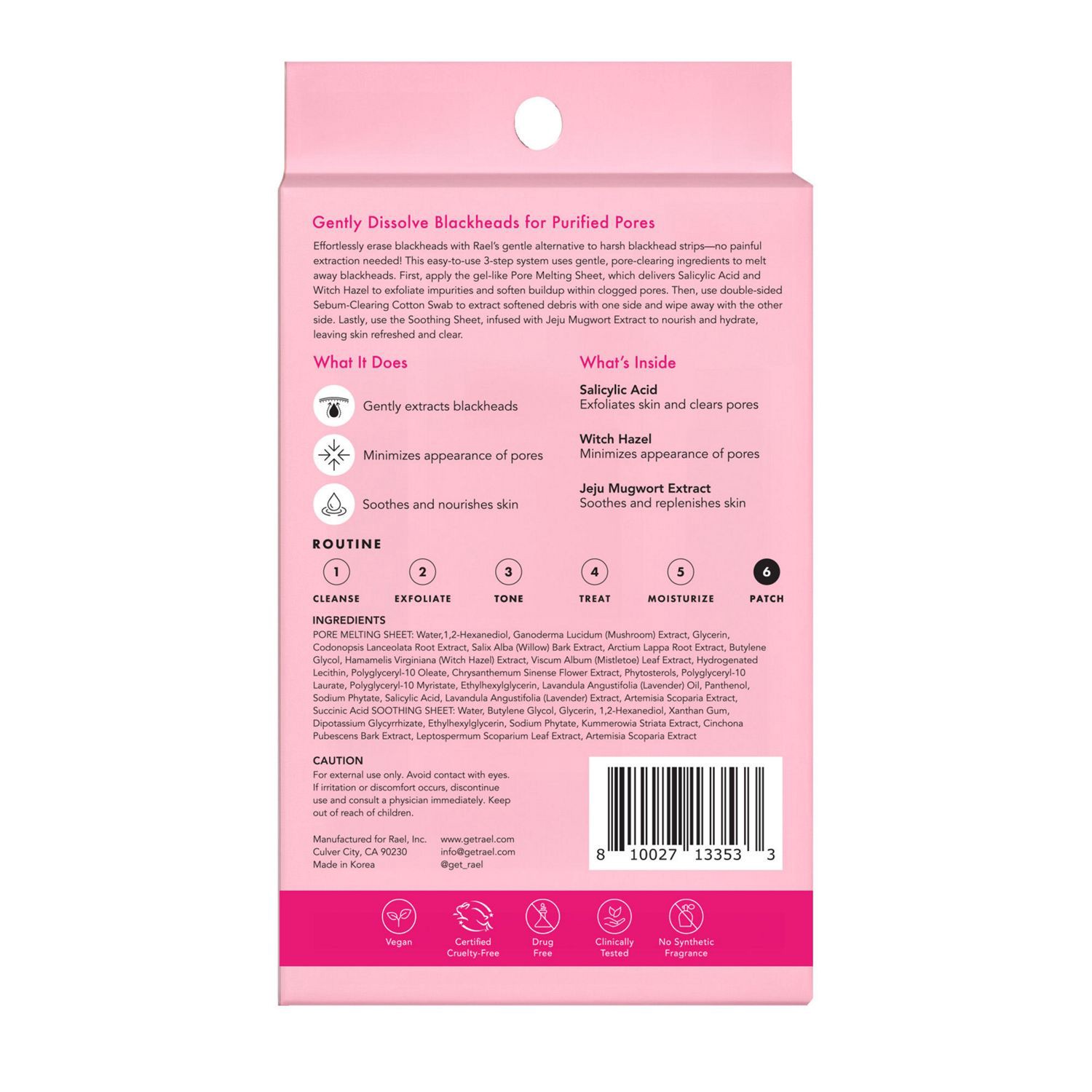 slide 5 of 7, Rael Beauty 3-Step Pore Melting Pack Miracle Patch Blackhead Control 3 Kits, 3 ct