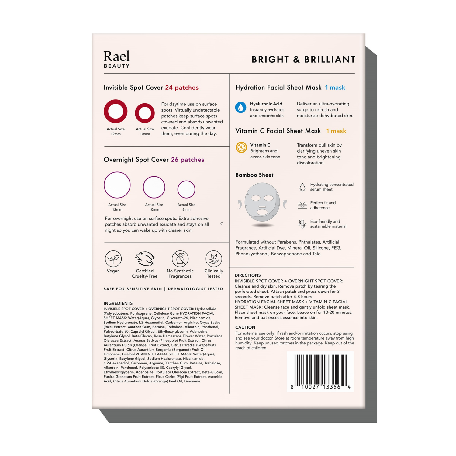 slide 2 of 2, Rael Bright & Brilliant Pimple Patch And Sheet Mask Set, 52CT, 52 ct