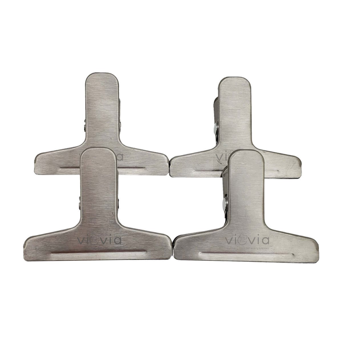 slide 5 of 9, Viovia Stainless Steel Bag Clips, 4 ct