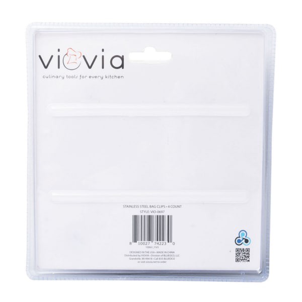 slide 8 of 9, Viovia Stainless Steel Bag Clips, 4 ct