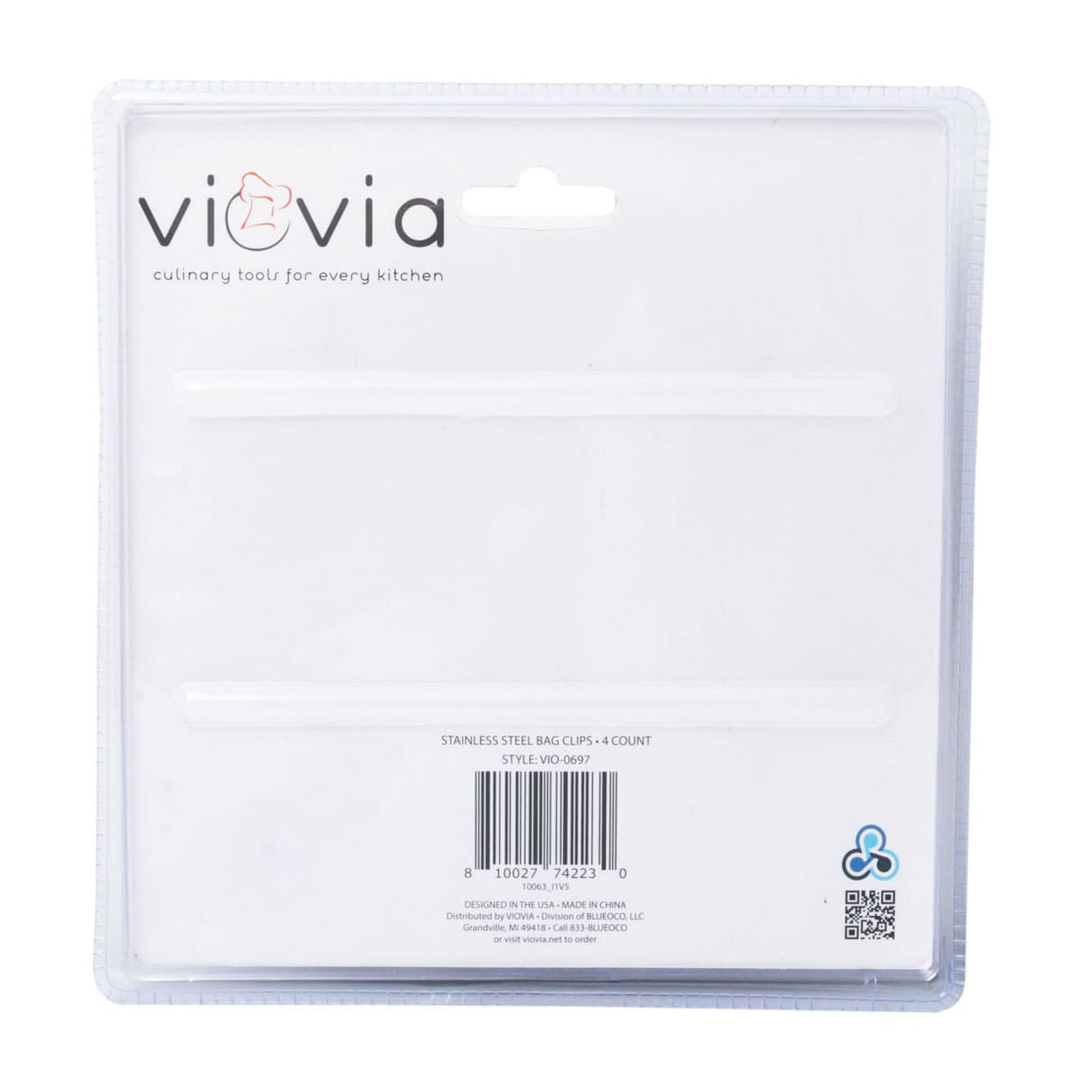 slide 9 of 9, Viovia Stainless Steel Bag Clips, 4 ct