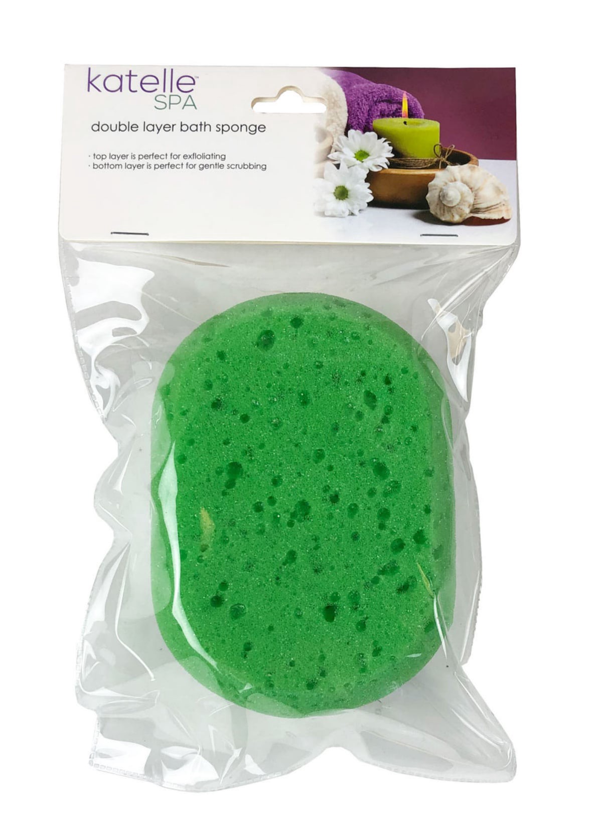 slide 1 of 5, Katelle Double Layer Bath Sponge, 1 ct