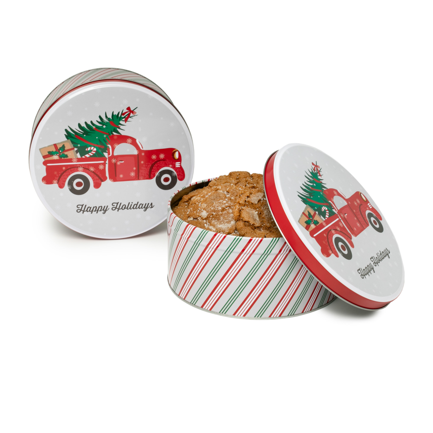 slide 3 of 3, Kolorae Tin 8'' Round Red Truck, 1 ct