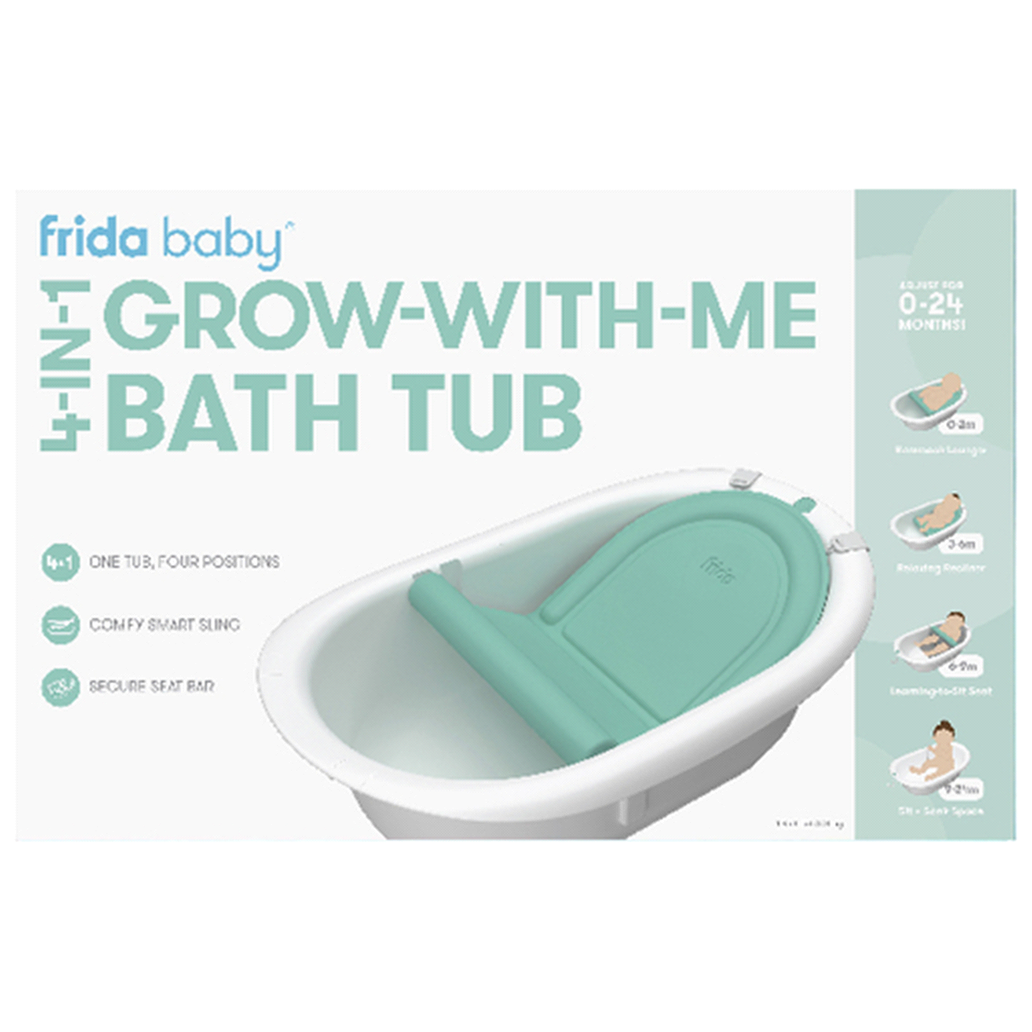 slide 1 of 1, Fridababy 4-in-1 Grow-with-Me Bath Tub - White, 1 ct