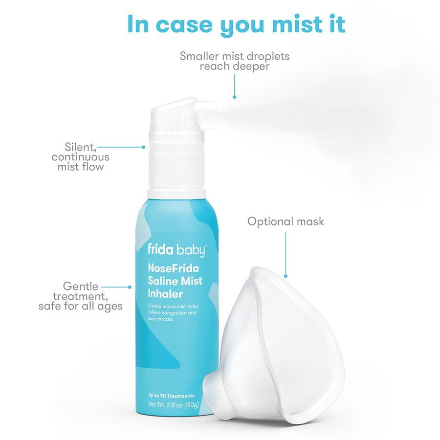 slide 3 of 5, FridaBaby Nosefrida Saline Mist Inhaler, 2.8 oz