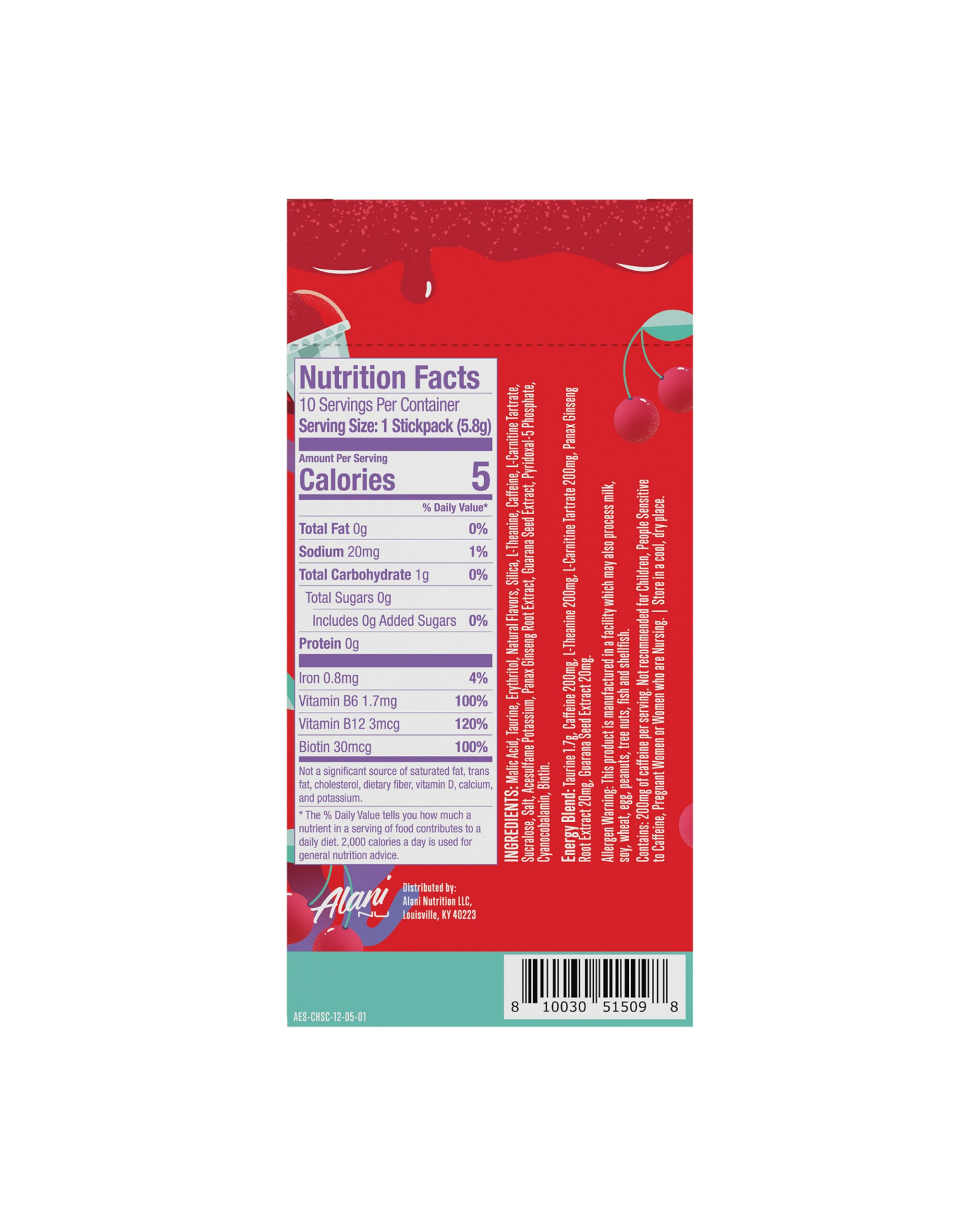 slide 2 of 3, Alani Nu Energy Sticks Cherry Slush 10Ct, 10 ct