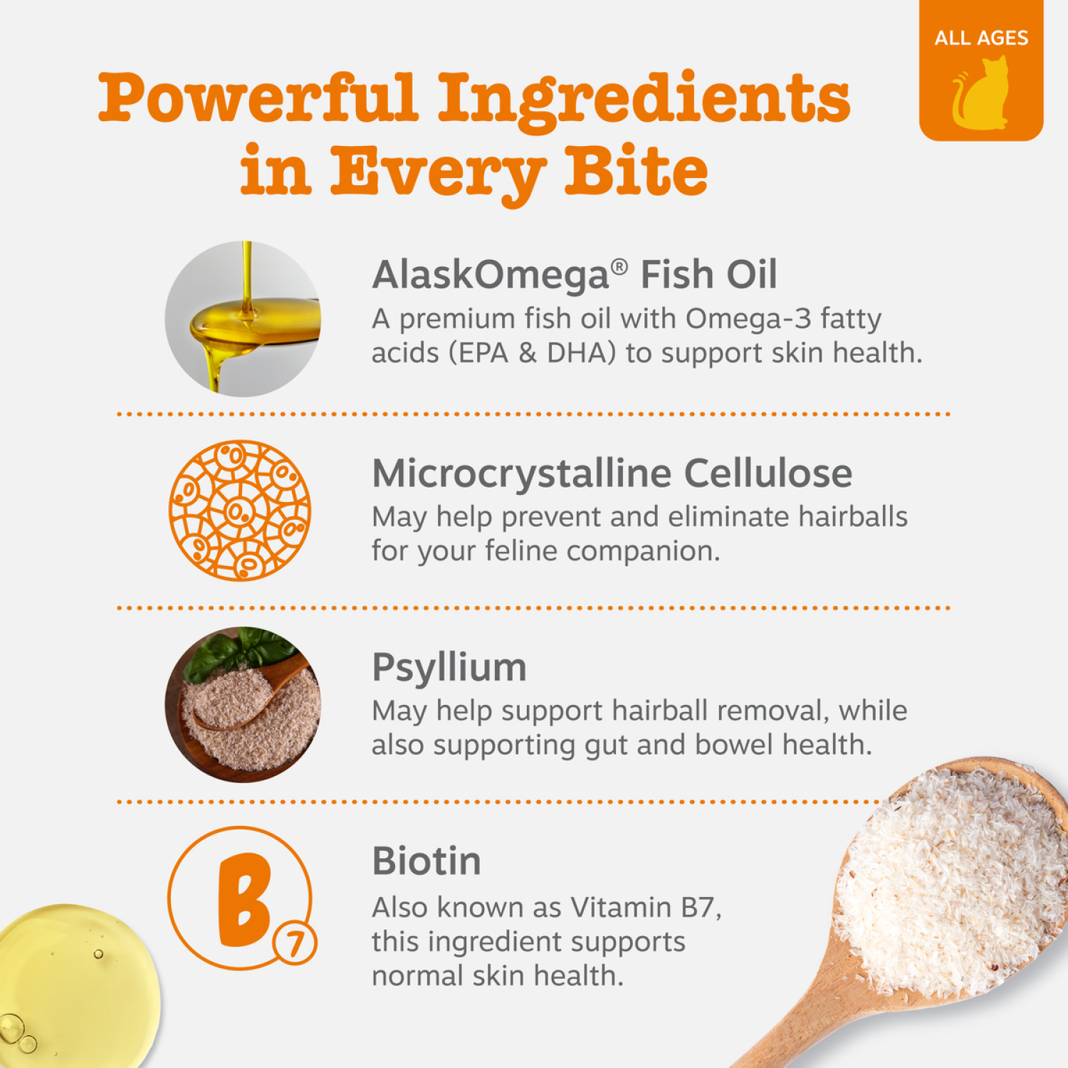 slide 5 of 6, Zesty Paws Hairball Bites Cat, Bacon 30ct, 30 ct