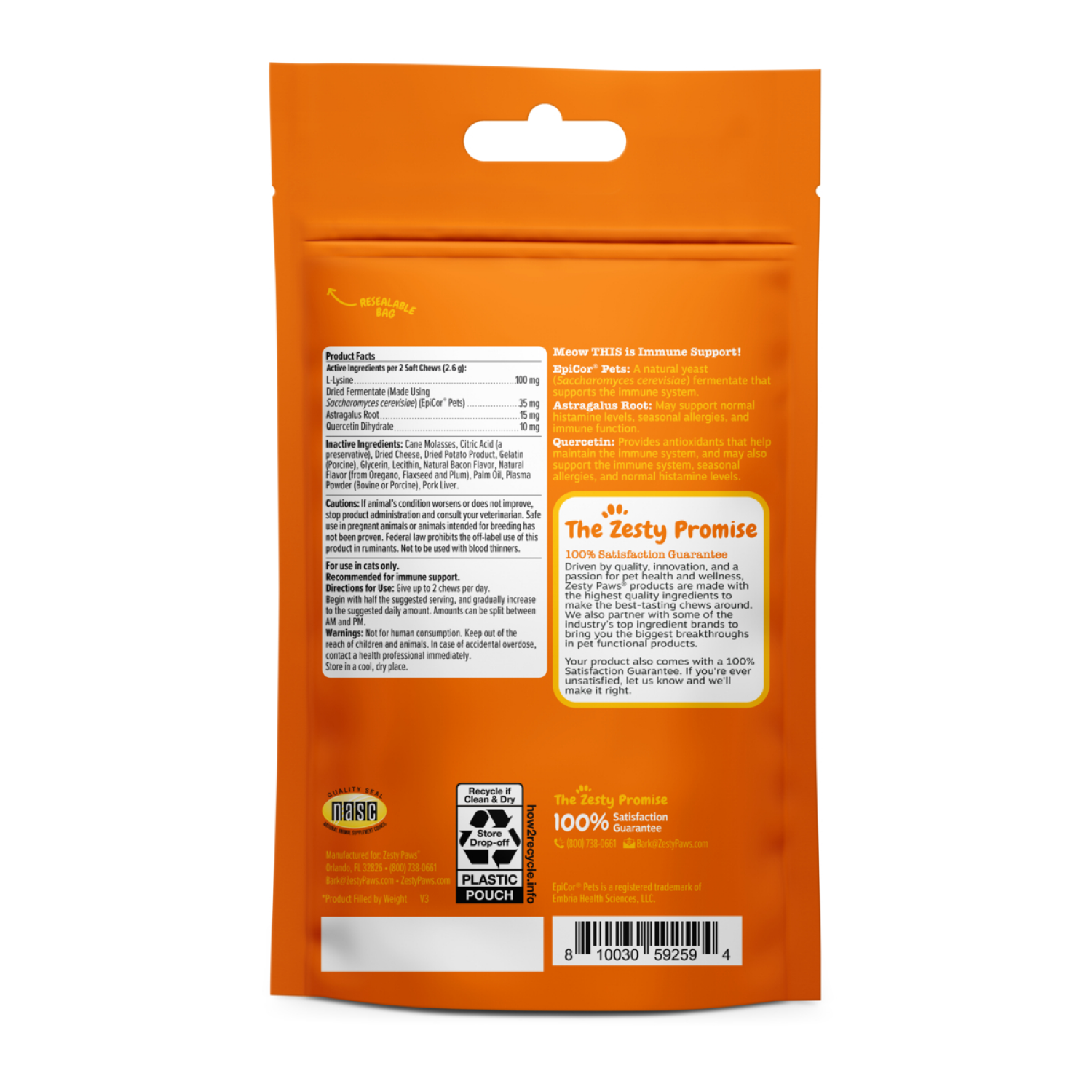 slide 2 of 7, Zesty Paws Aller Immune Bites for Cats, Bacon 30ct, 30 ct