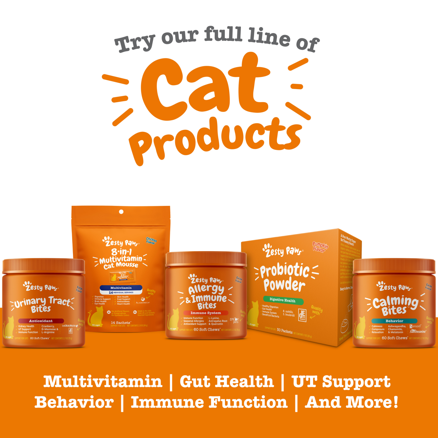 slide 6 of 7, Zesty Paws Aller Immune Bites for Cats, Bacon 30ct, 30 ct