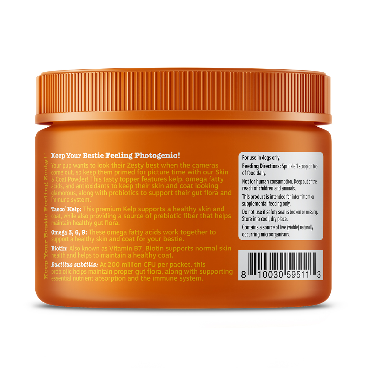 slide 2 of 3, Zesty Paws Skin & Coat Powder, Chicken, 150g, 150 gram