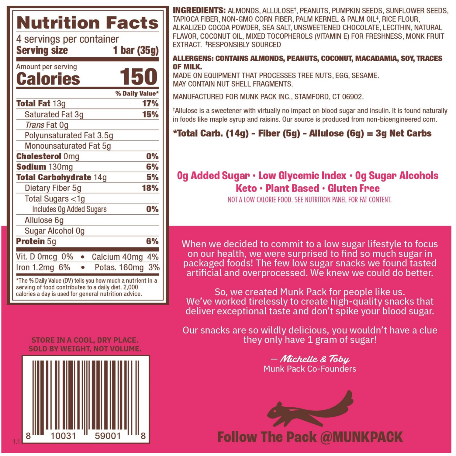 slide 2 of 2, Munk Pack Sea Salt Dark Chocolate, 4.92 oz