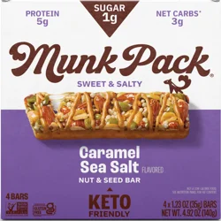 Munk Pack Keto Caramel Sea Salt Nut & Seed Bar 4 - 1.23 oz Bars