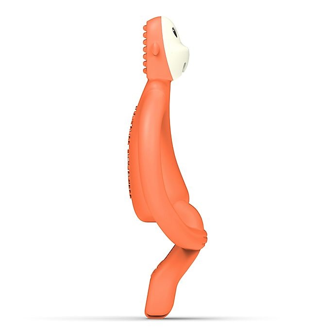 slide 4 of 4, Matchstick Monkey Monkey Silicone Teether with BioCote - Orange, 1 ct