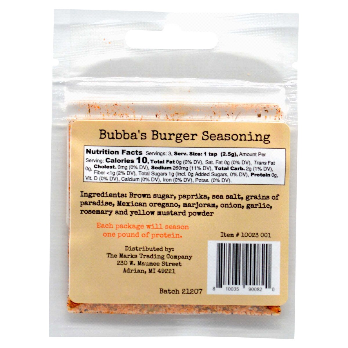 slide 4 of 5, The Marks Trading Company Bubba's Burger Seasoning - 0.3 oz, 0.3 oz