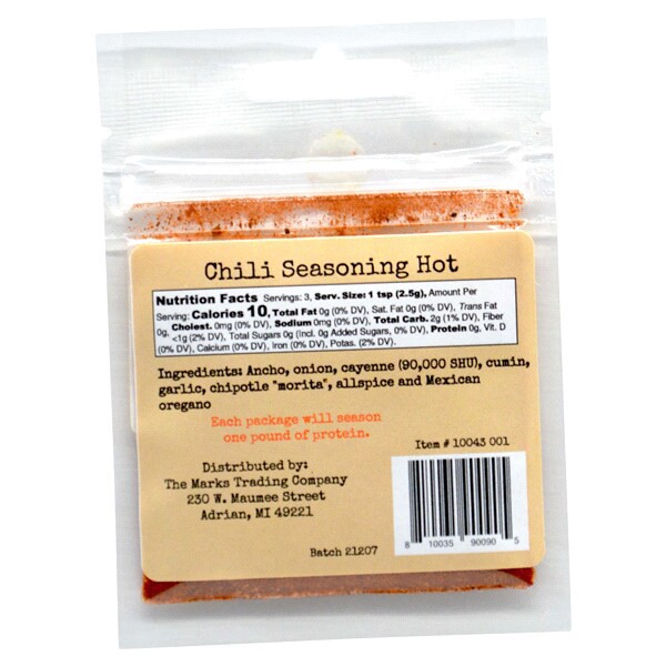 slide 3 of 5, Mtc Chili Seasoning Hot 10043 001, 0.3 oz