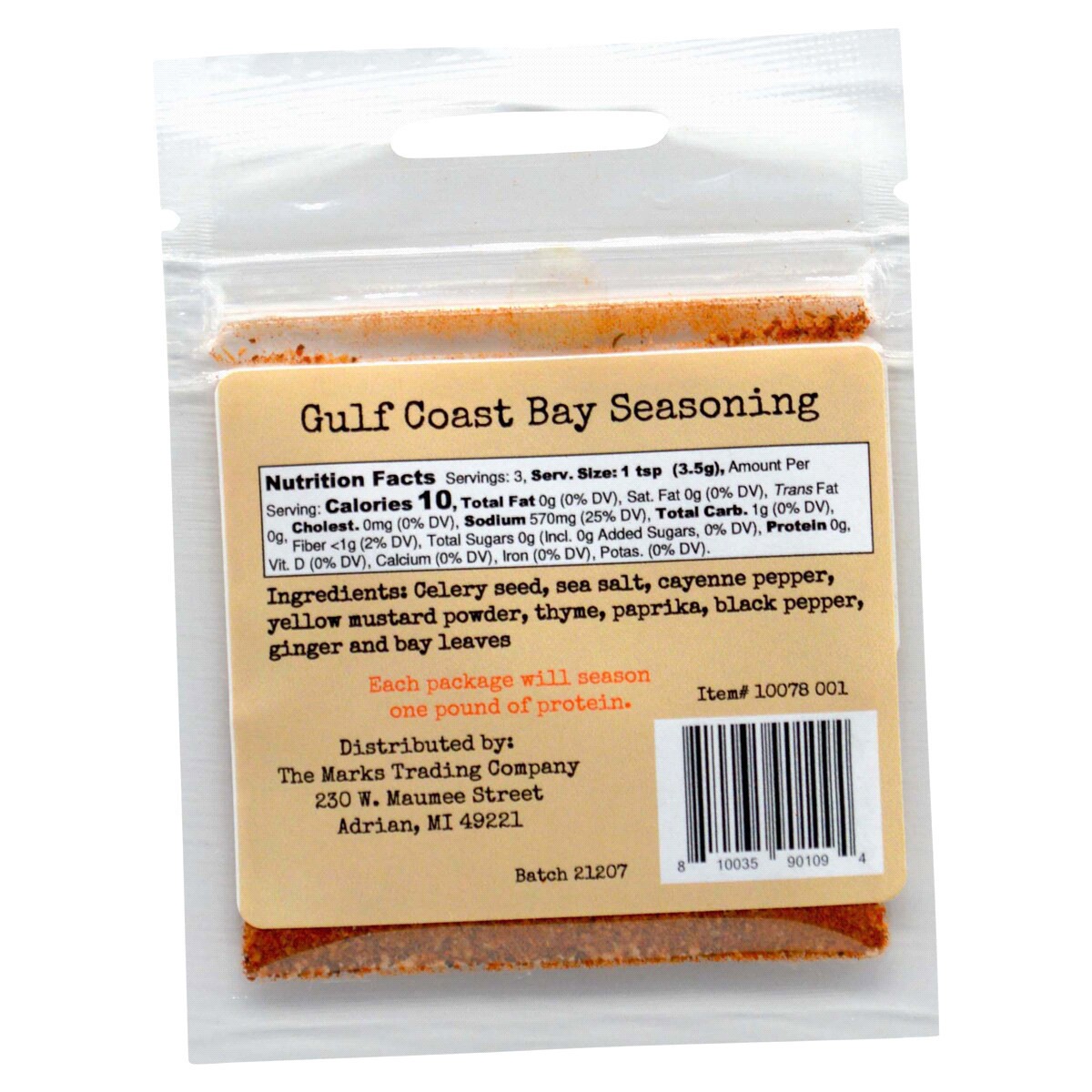 slide 3 of 5, Mark's Trading Company Gulf Coast Bay Seasoning 10078 001, 0.35 oz