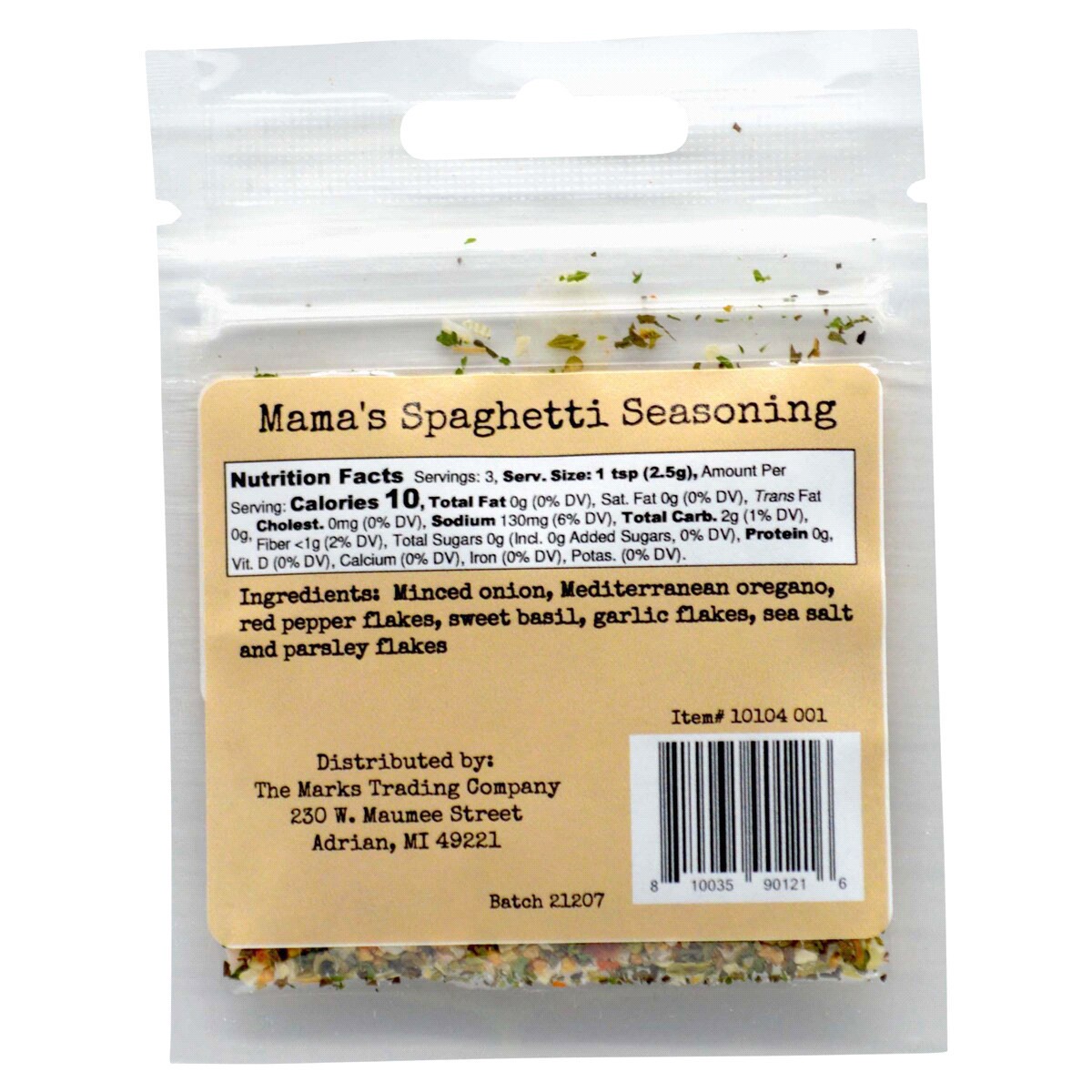 slide 4 of 5, Mark's Trading Company Mamas Spaghetti Seasoning 10104 001, 0.3 oz