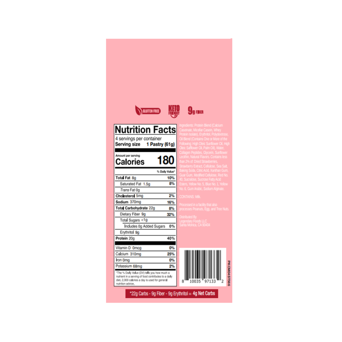 slide 2 of 2, Legendary Foods Strawberry Flavored Protein Pastry 4 - 2.2 oz Pastries, 4 ct