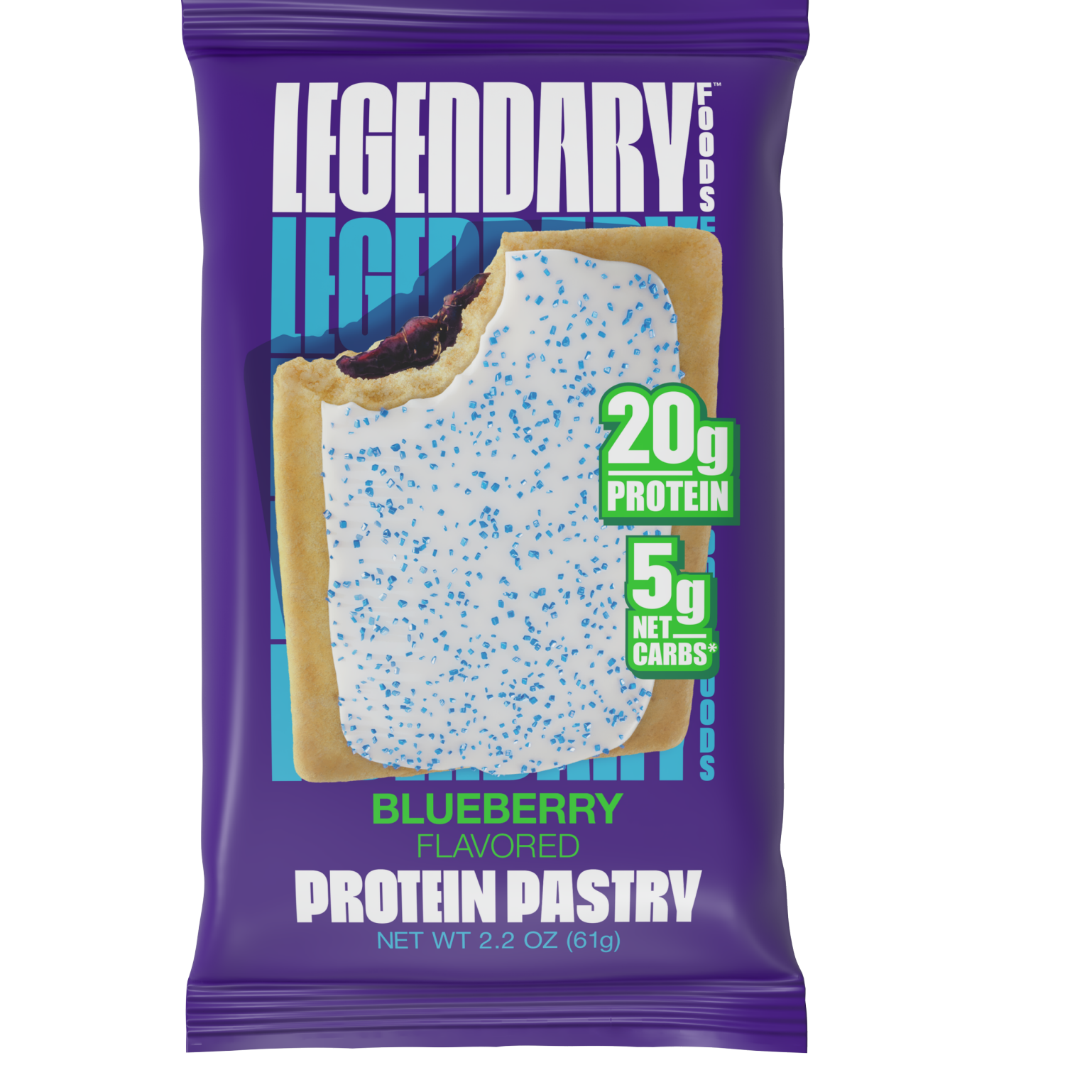 slide 1 of 2, Legendary Foods Protein Pastries Blueberry - 8.6oz/4ct, 4 ct; 8.6 oz