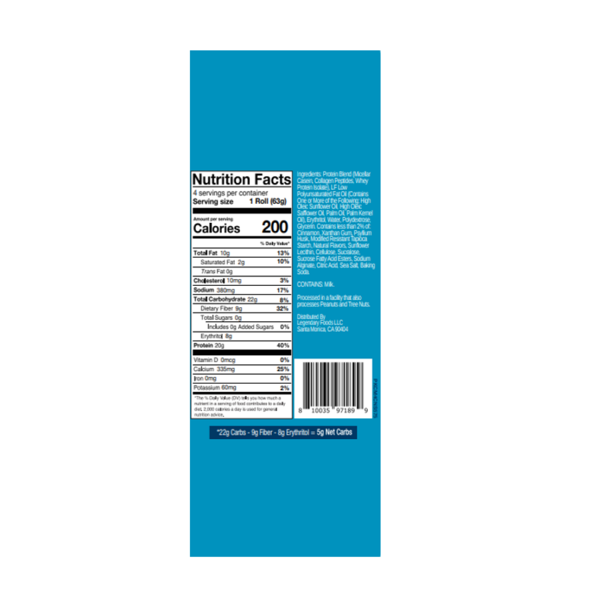 slide 2 of 2, Legendary Foods Cinnamon Flavored Protein Sweet Roll 4 - 2.2 oz Rolls, 4 ct