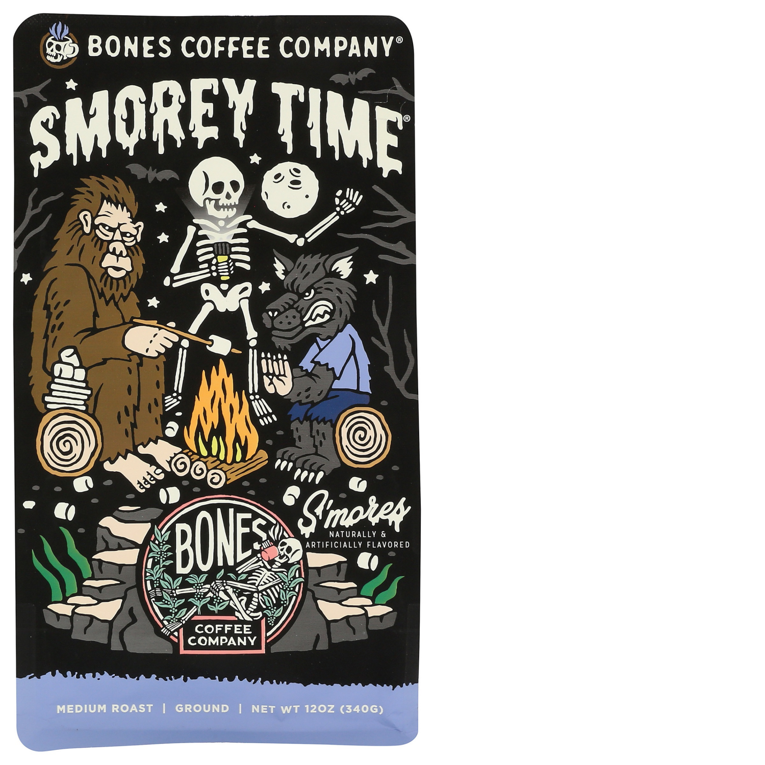 slide 1 of 2, Bones Coffee Company Medium Roast Ground Smorey Time Coffee - 12 oz, 12 oz