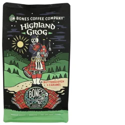 Bones Coffee Company Medium Roast Ground Highland Grog Coffee 12 oz