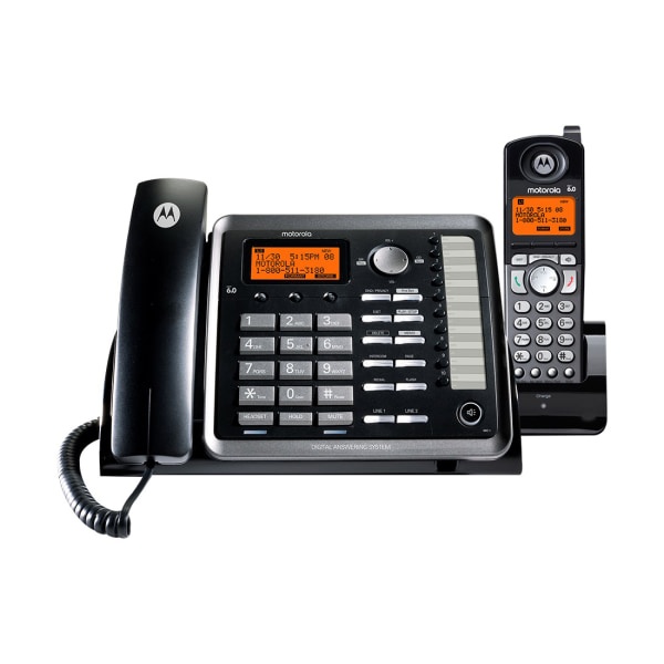 slide 2 of 2, Motorola Corded Desk Phone And Digital Answering System, Black, Ml25255, 1 ct